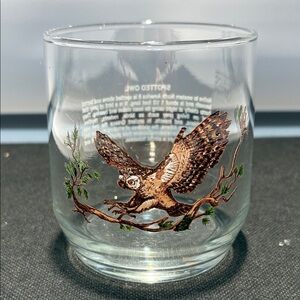 One Owl Design drink Glass